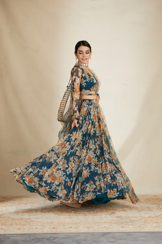 Aggregate more than 162 floral lehenga dress best