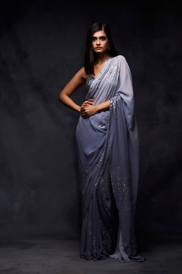 Ombre Blue Saree