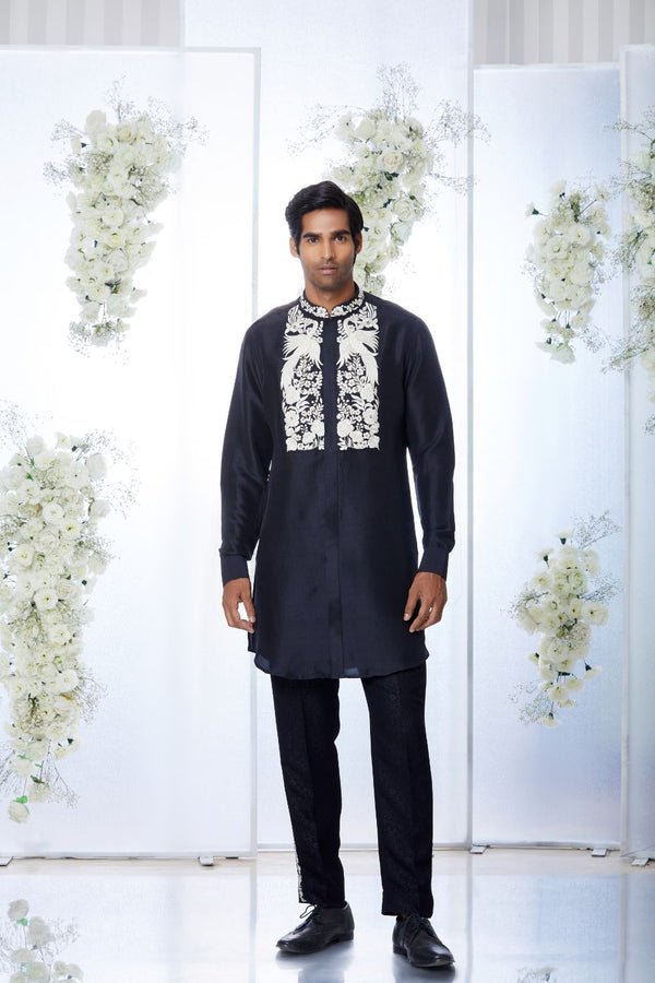 Black Silk Kurta Set