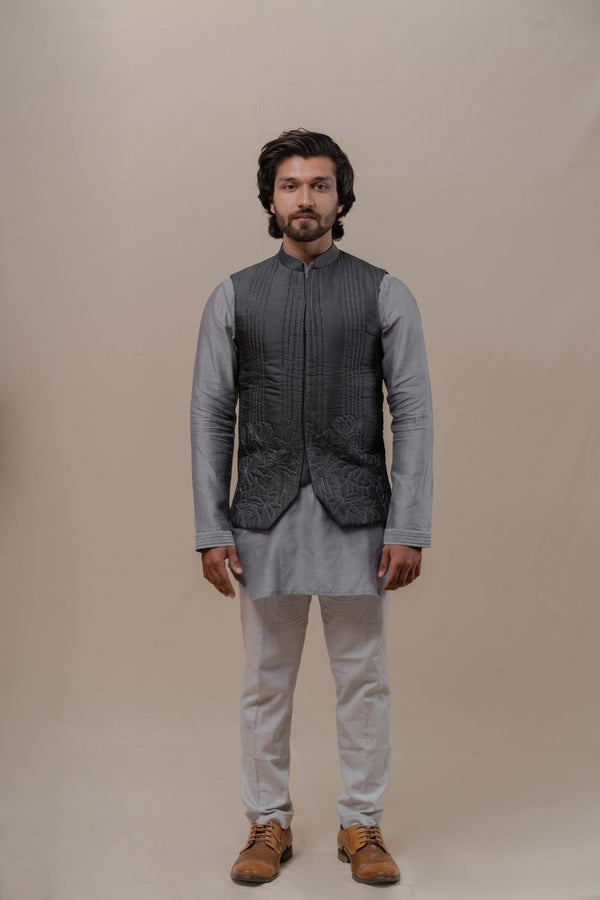 GREY BUNDI-KURTA SET