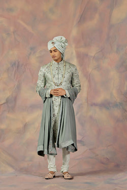 Eau De Nil Sherwani Set