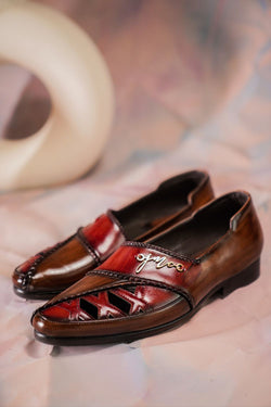 Brown Braided Loafers