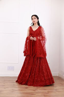 Red  Lehenga Set