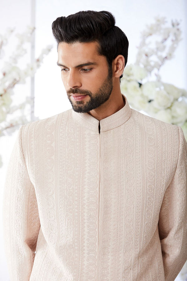 Salmon Short Sherwani Set