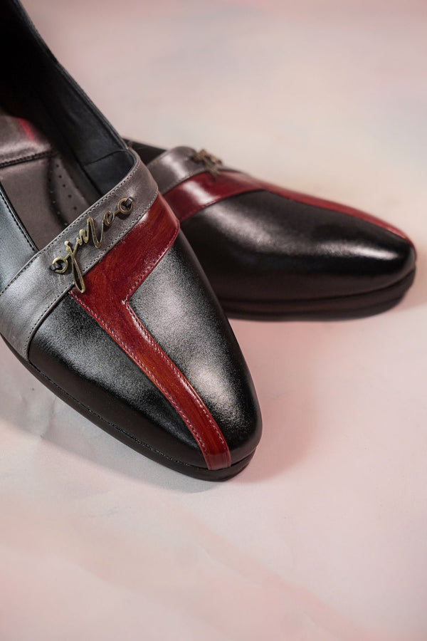 Black T-strap Loafers