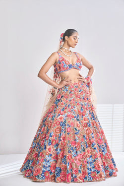 Caramel Floral Lehenga Set