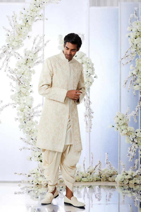 Powder Beige Sherwani Set