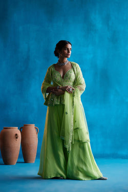 Lime Green Sharara Set