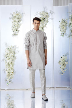 Teal Grey Kurta Set