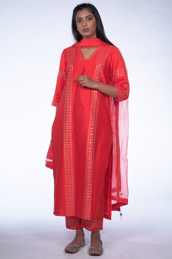 Tangerine Kurta Set