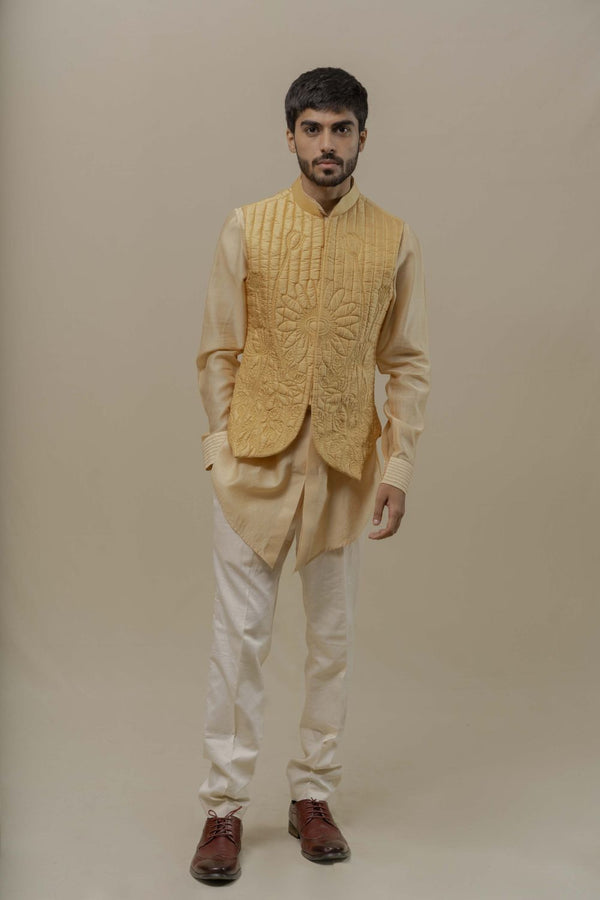 CREAM BUNDI-KURTA SET