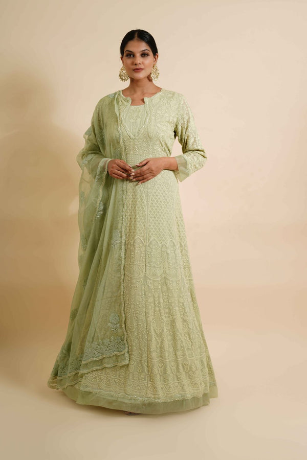 2 Piece Hand Embroidered Anarkali with Dupatta