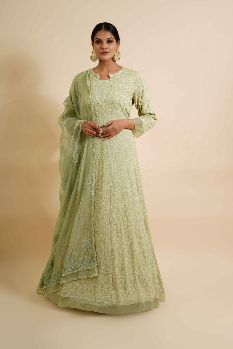 2 Piece Hand Embroidered Anarkali with Dupatta