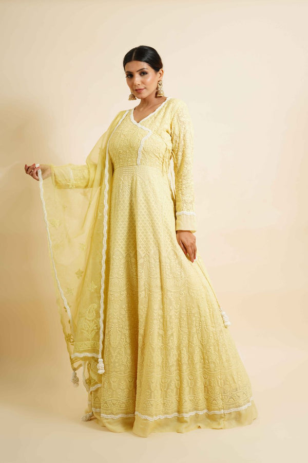 2 Piece Hand Embroidered Anarkali With Dupatta