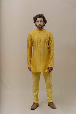 MARIGOLD CHANDERI SILK KURTA SET