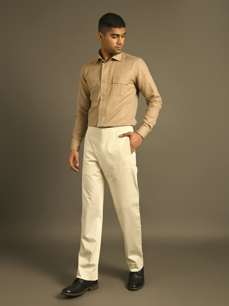 Short Flap Closure Straight Cut Pants