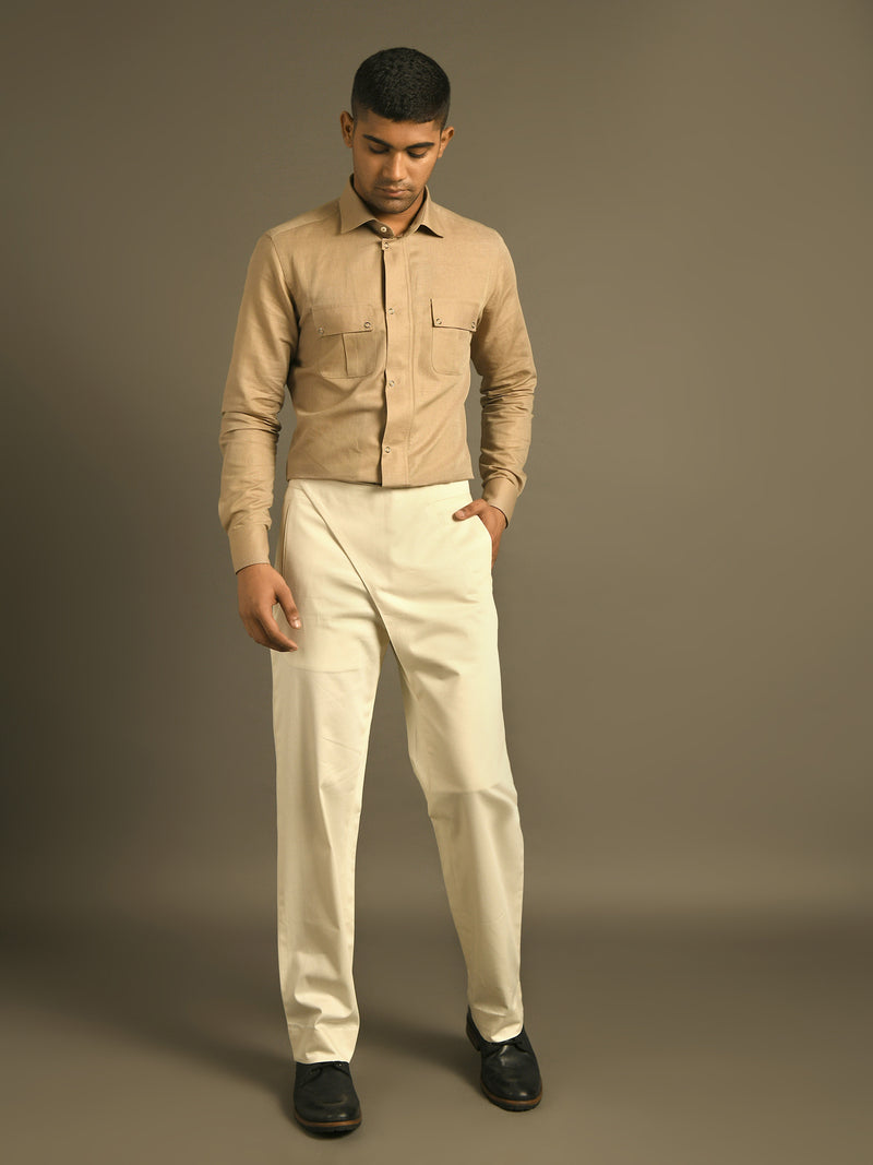 Short Flap Closure Straight Cut Pants