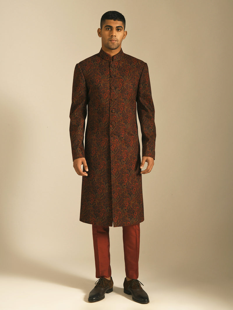 Night Ruby Printed Sherwani