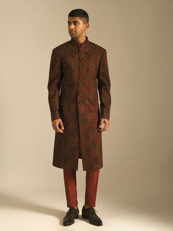 Night Ruby Printed Sherwani