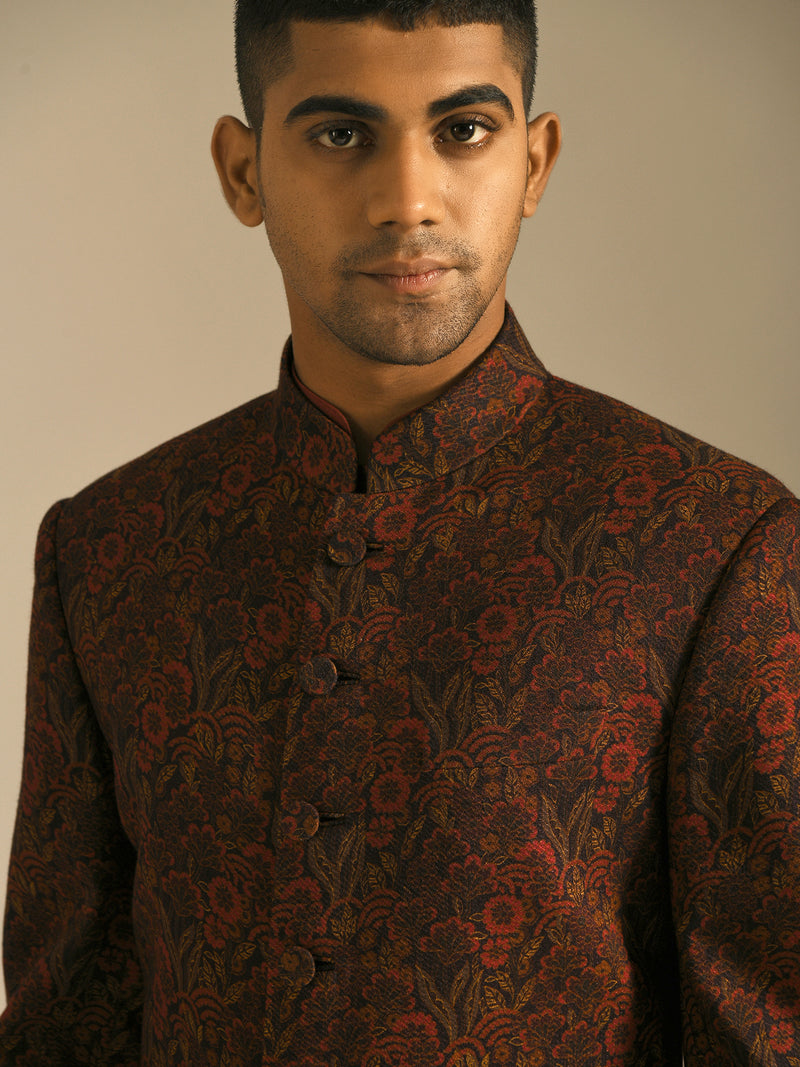 Night Ruby Printed Sherwani