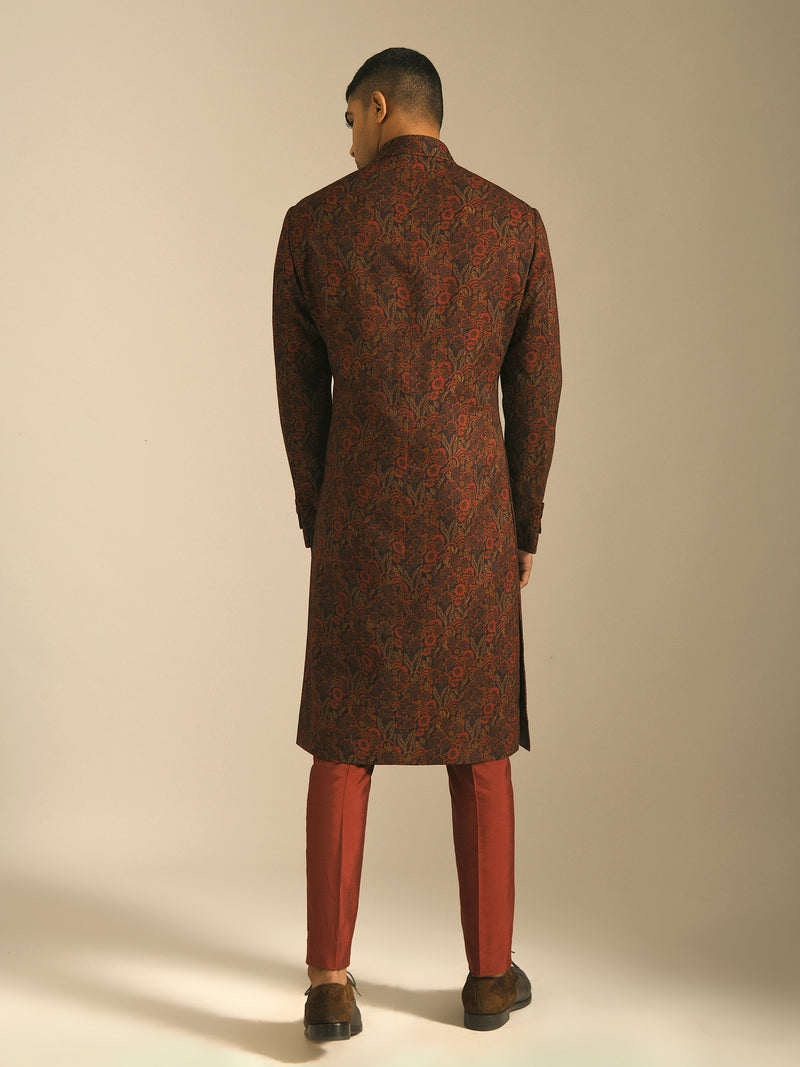 Night Ruby Printed Sherwani