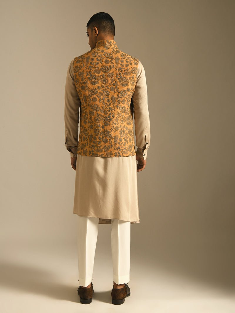 Ochre Embroidered Jawahar Jacket