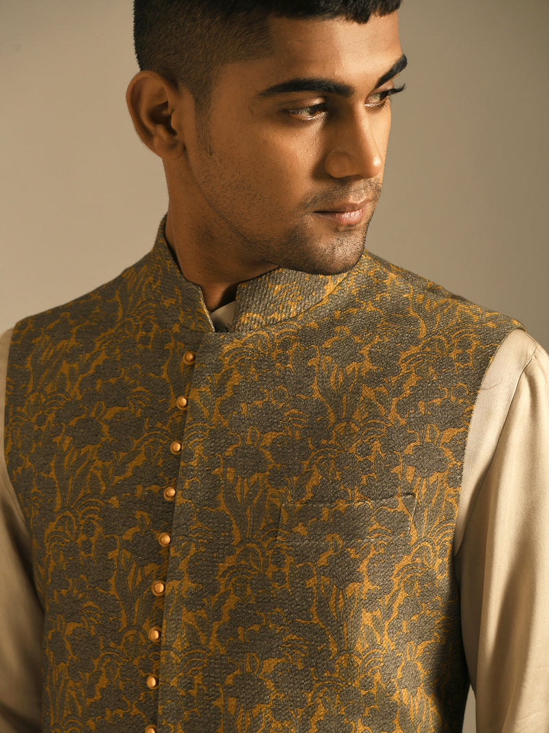 Printed Long Jawahar Jacket