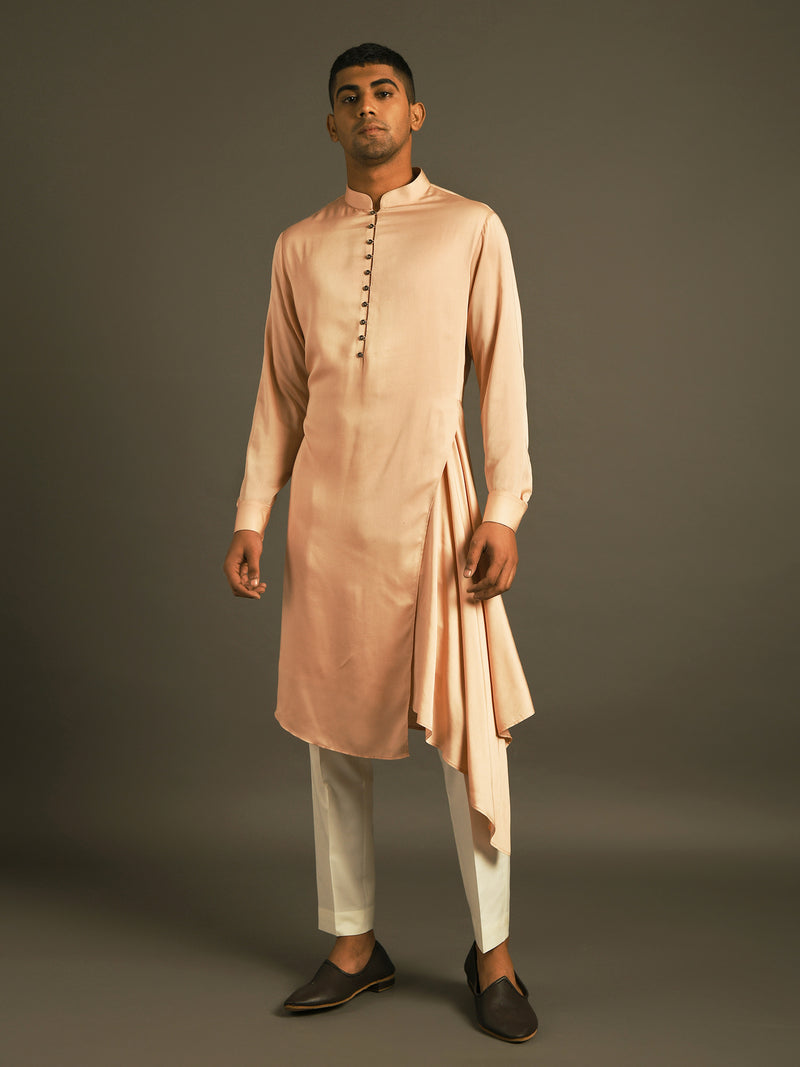 Sand Rose Drape Kurta Set