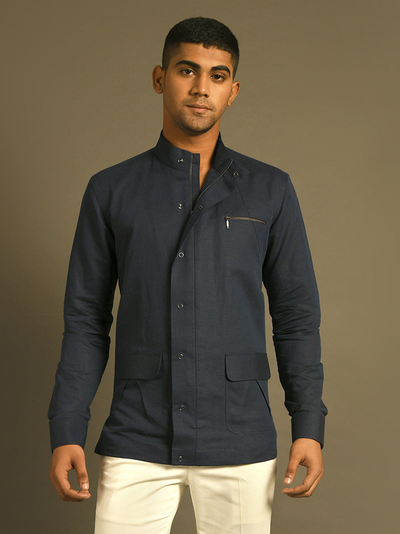 Shirt With Zipper And Snap Buttons