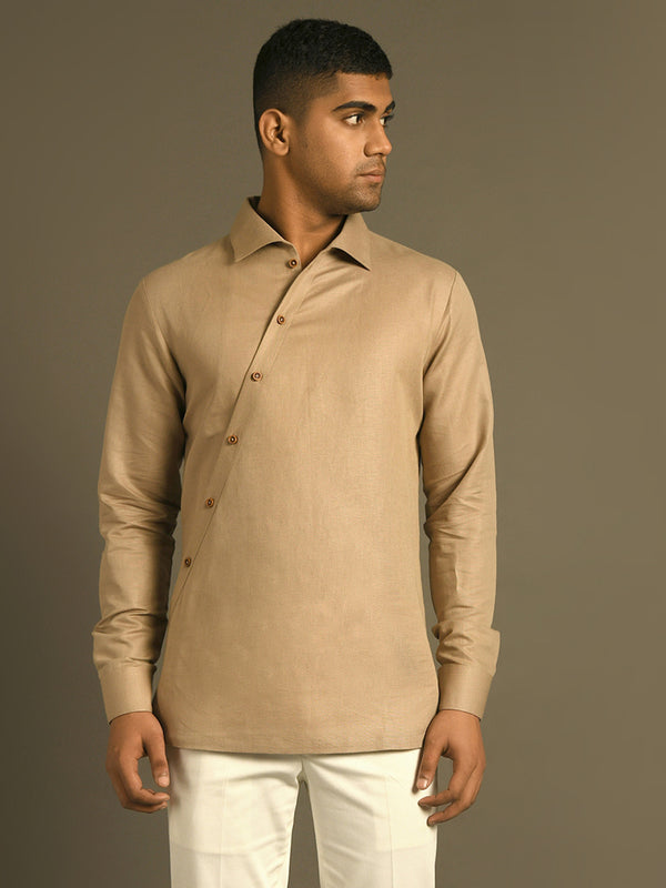 Diagonal Placket Kurta Shirt