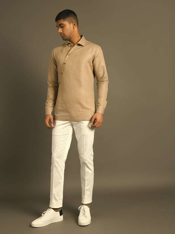 Diagonal Placket Kurta Shirt