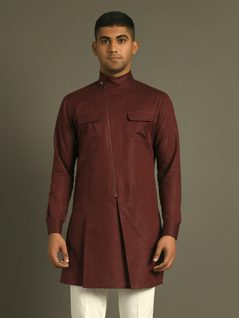 Merlot Short Zipper Kurta