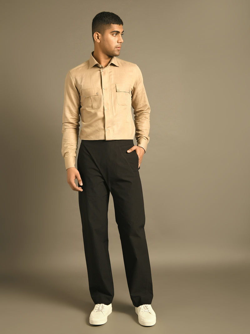 Short Flap Closure Straight Cut Pants