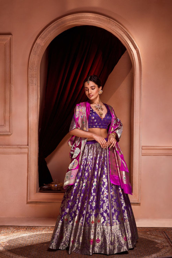 Shahbanu Jamuni Banarasi Handwoven Lehenga