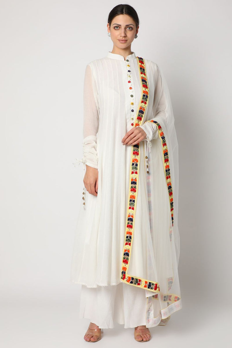 White Embroidered Kurta Set