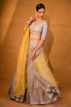 Grey lehenga set