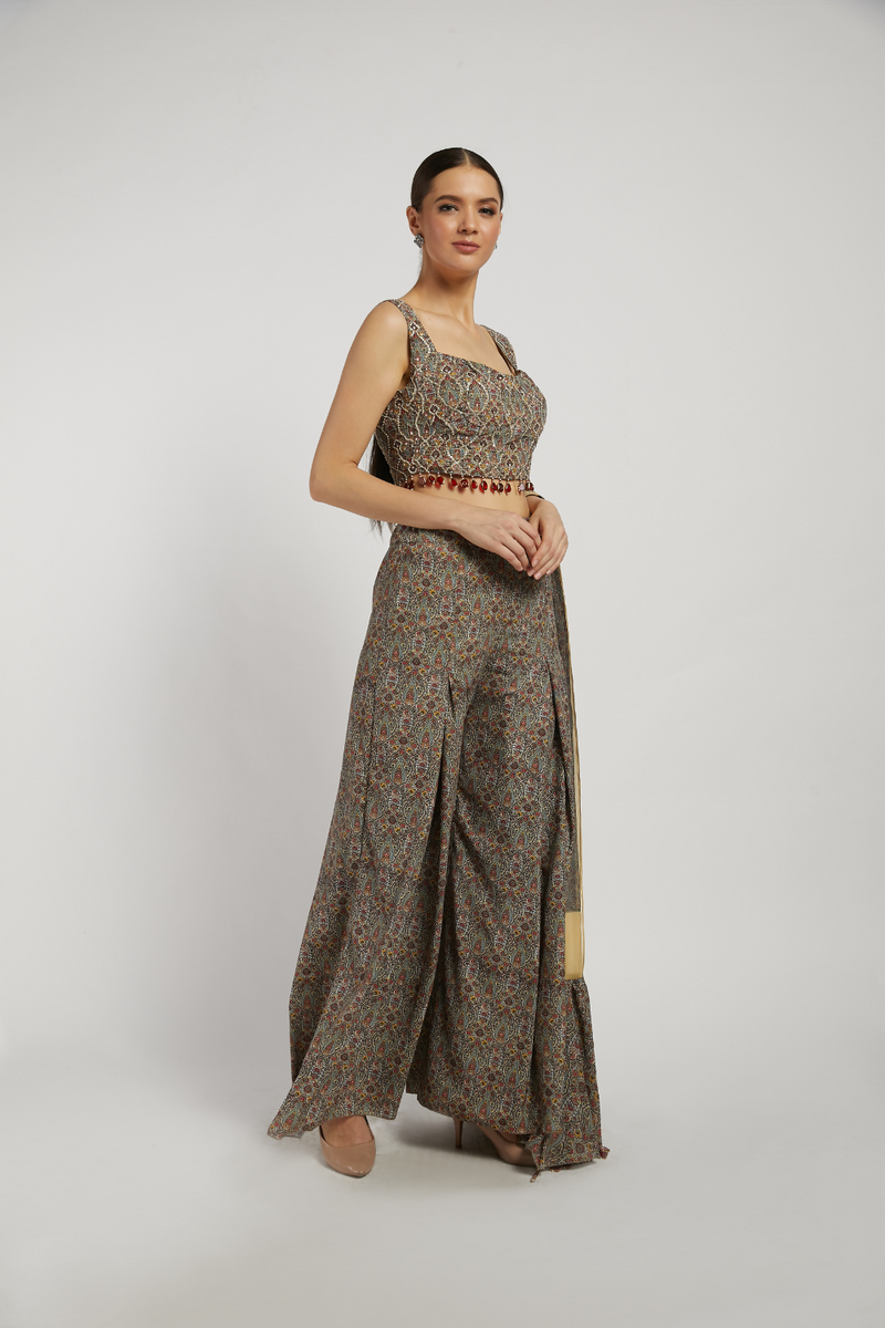DALIA BLOUSE  WITH PALLAZO STOLE