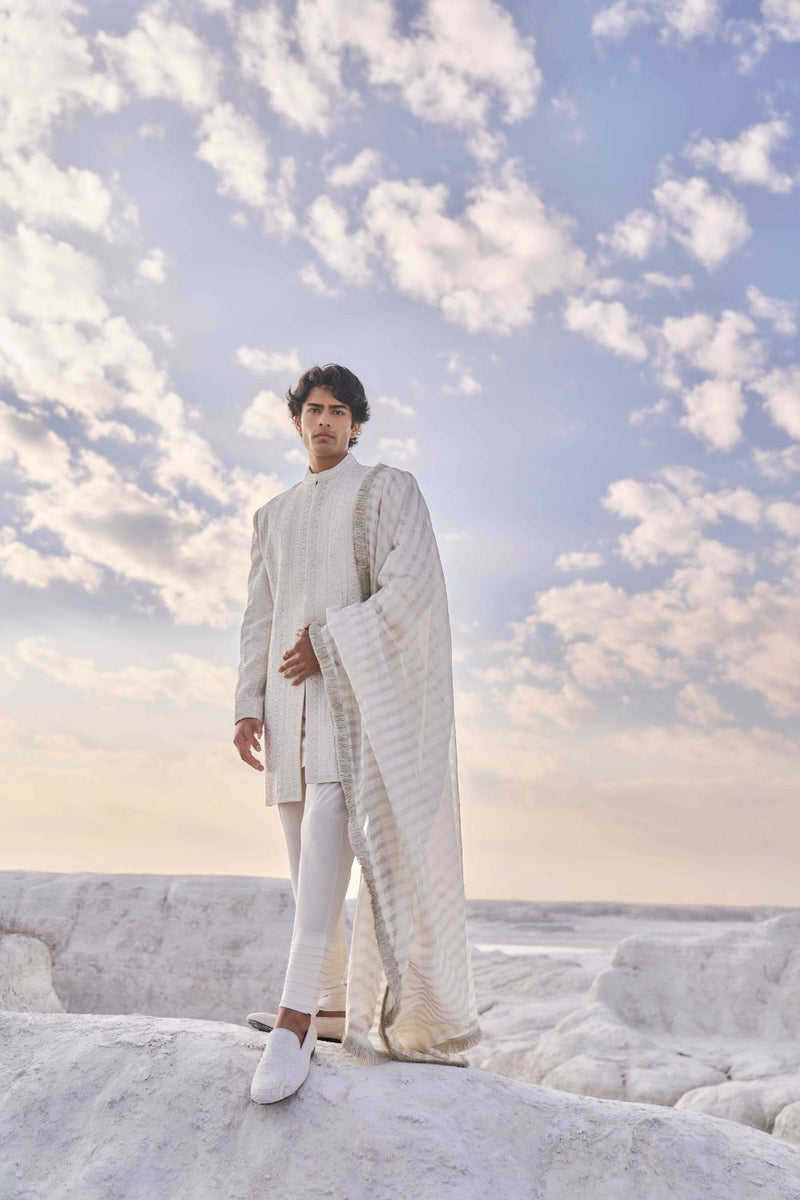 Off-White Kiran Dori Sherwani Set