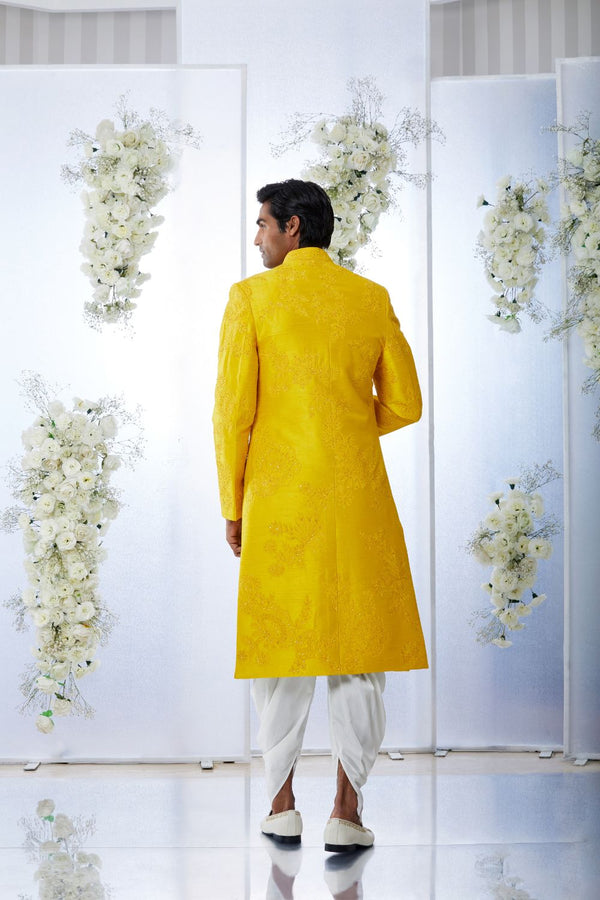 Sunset Yellow Sherwani Set