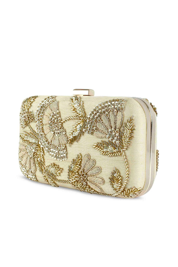 Golden sunshine box clutch