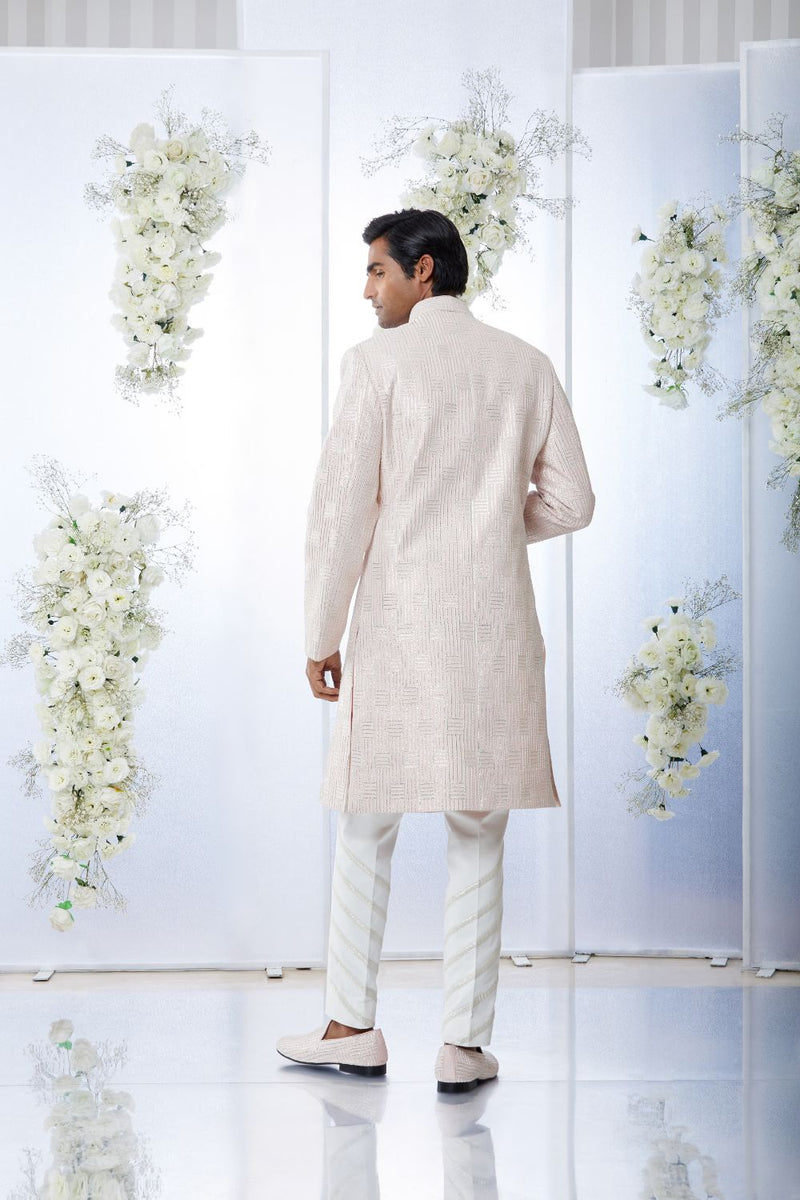 Powder Pink Sherwani Set