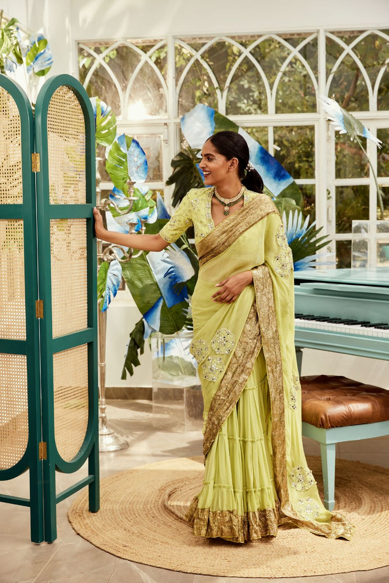 Green Lampi Saree