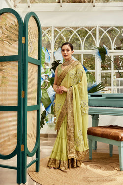 Green Lampi Saree