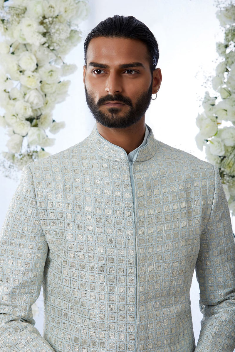 Powder Blue Sherwani Set