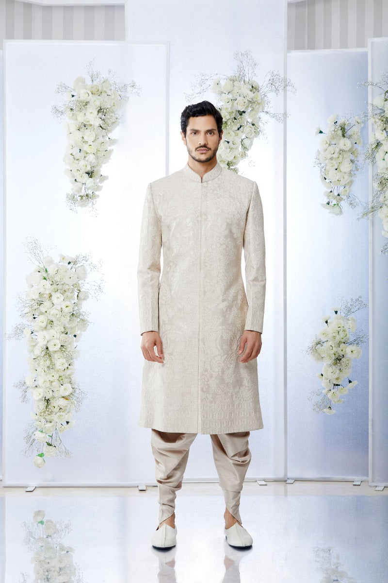 Ivory Sequin Sherwani Set