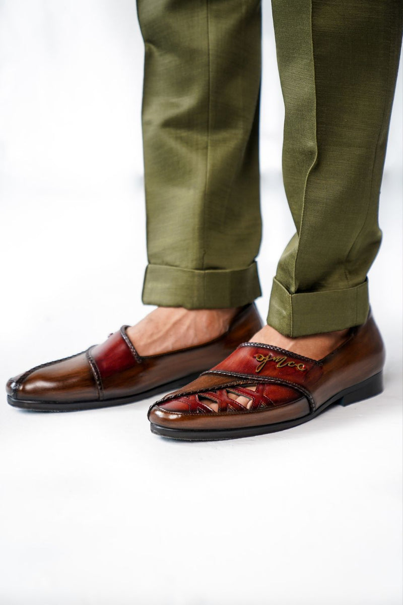 Brown Braided Loafers