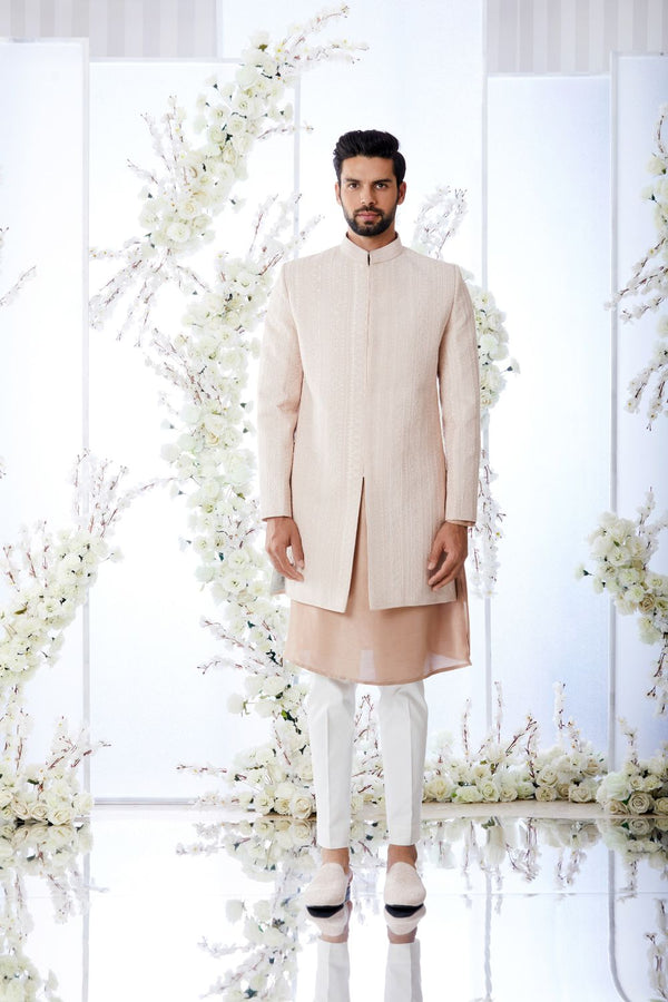 Salmon Short Sherwani Set