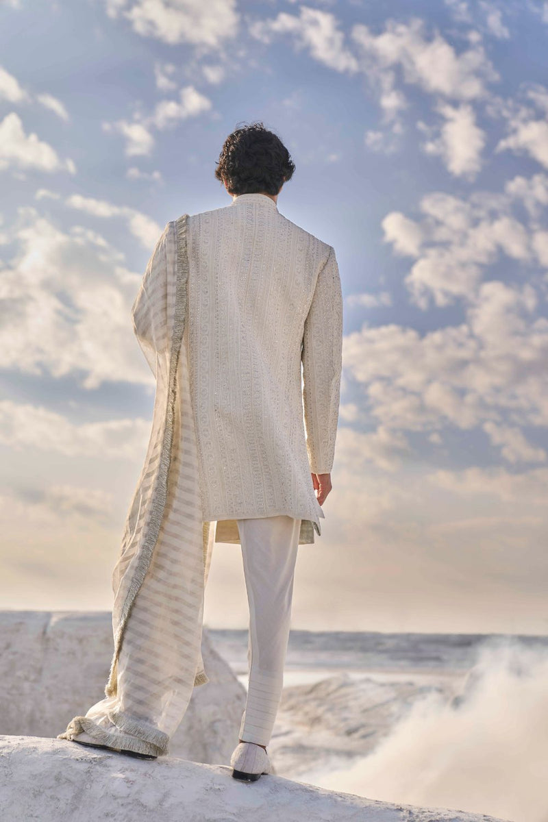 Off-White Kiran Dori Sherwani Set