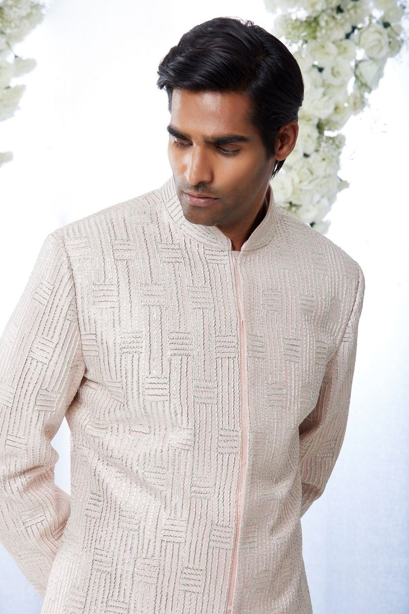 Powder Pink Sherwani Set