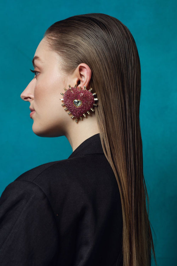 Eleanor Earrings In Ruby Red
